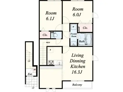 アベンシス(2LDK/2階)の間取り写真