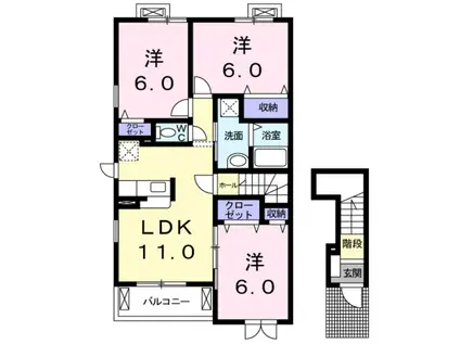 ザ・グレース(3LDK/2階)の間取り写真