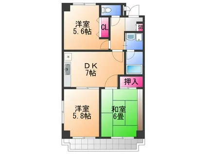 パークアベニュー 中井(3DK/5階)の間取り写真