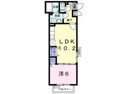 水間テラス(1LDK/2階)の間取り写真