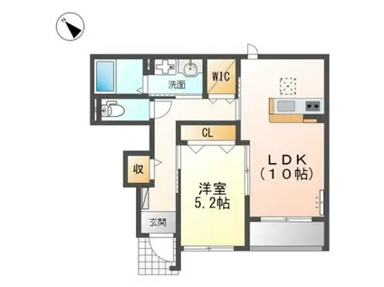 SKルミナーレ(1LDK/1階)の間取り写真