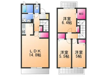 シャーメゾン曽根2(3LDK/2階)の間取り写真