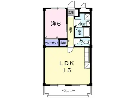 ニューフジ丸泉(1LDK/2階)の間取り写真