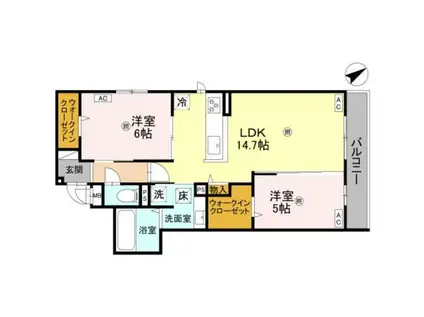 RETREAT 25(2LDK/1階)の間取り写真