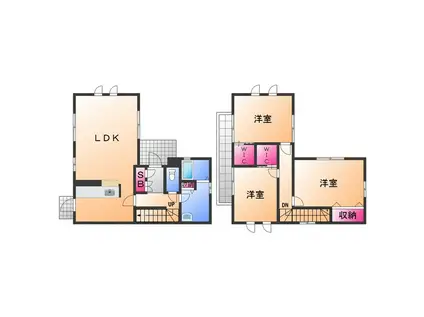 南海電鉄南海本線 浜寺公園駅 徒歩7分 2階建 築25年(3LDK)の間取り写真