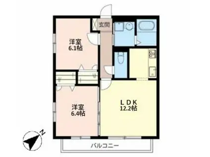 グロリオーサ(2LDK/2階)の間取り写真