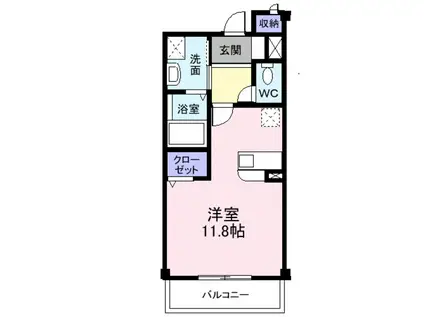 アクセス73(ワンルーム/1階)の間取り写真