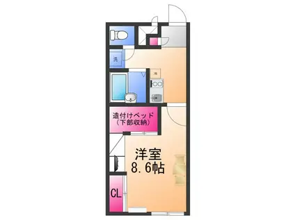 レオパレスMINORI(1K/1階)の間取り写真