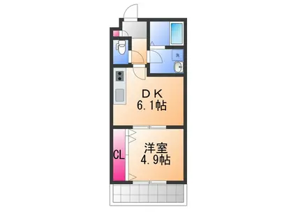 TKアンバーコート浜寺Ⅱ(1DK/1階)の間取り写真