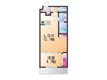 TKアンバーコート浜寺Ⅲ(1LDK/2階)の間取り写真