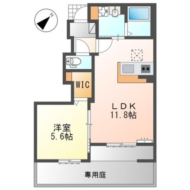 コンフォール桜(1LDK/1階)の間取り写真