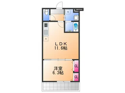弥十の里(1LDK/2階)の間取り写真