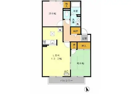 セジュールSAWA(2LDK/2階)の間取り写真