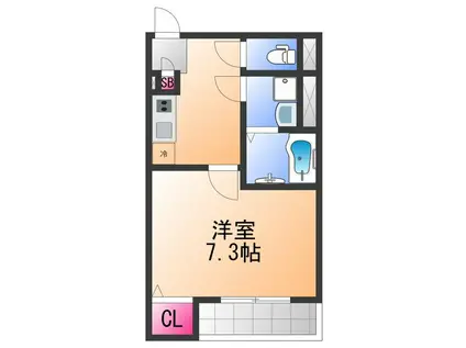 ALEGRIA泉佐野Ⅳ(1K/2階)の間取り写真