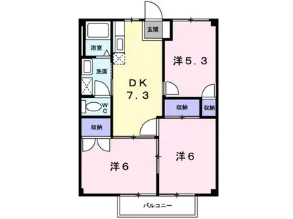 シーサイドナガイⅠ(3DK/2階)の間取り写真