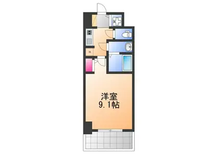 S-RESIDENCE堺BLAZE(1K/2階)の間取り写真