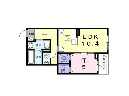 ヒカルサ岸和田畑町(1LDK/1階)の間取り写真