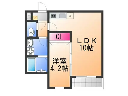 レヴール鳳南(1LDK/1階)の間取り写真