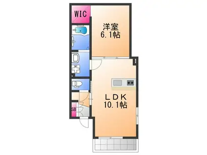 S-RANK豊中町(1LDK/1階)の間取り写真