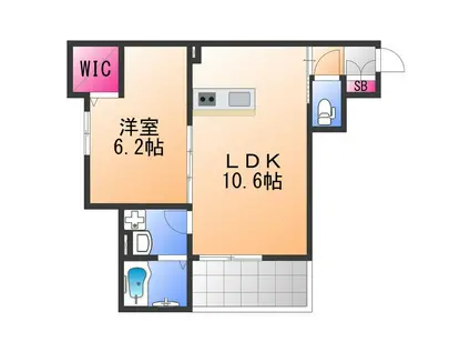 S-RANK豊中町(1LDK/1階)の間取り写真