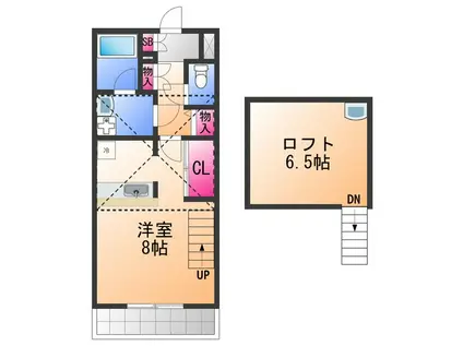 かんまつロックガーデン(ワンルーム/2階)の間取り写真