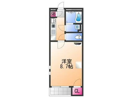 クレイノ式内Ⅱ(1K/2階)の間取り写真