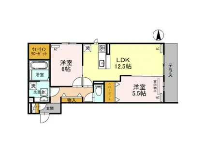 アーバンクロス(2LDK/1階)の間取り写真