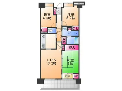 助松パークホームズ(3LDK/4階)の間取り写真