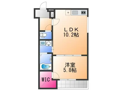フジパレス泉大津1番館(1LDK/2階)の間取り写真