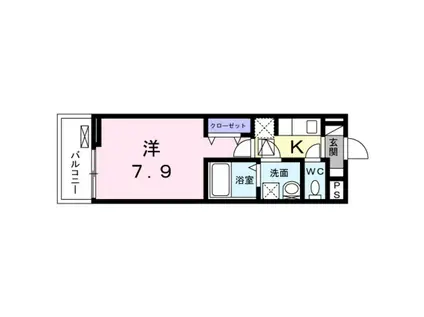 LAID BACK(1K/2階)の間取り写真