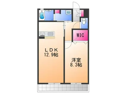 シャーメゾン千鳥(1LDK/1階)の間取り写真