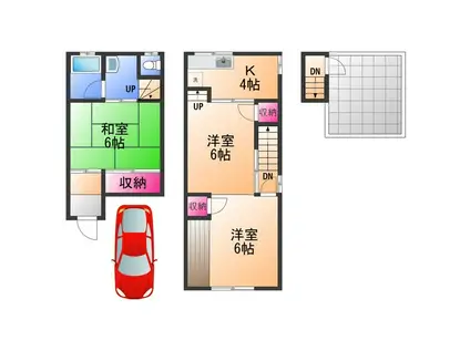 阪和線 上野芝駅 徒歩8分 2階建 築59年(3K)の間取り写真