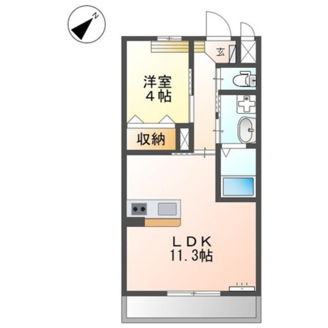 アビタ カモリ(1LDK/1階)の間取り写真