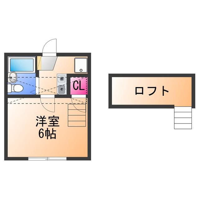 グローリィ(1K/2階)の間取り写真
