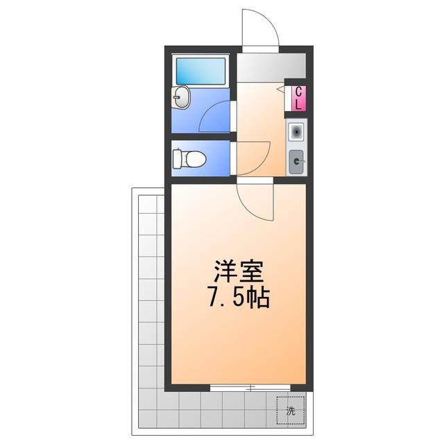 メゾン阪南Ⅱ(1K/3階)の間取り写真