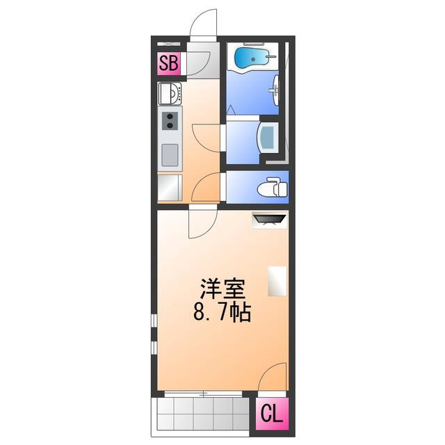 クレイノのぞみ野(1K/1階)の間取り写真