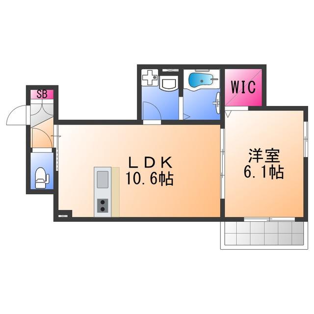 S-RANK豊中町(1LDK/1階)の間取り写真