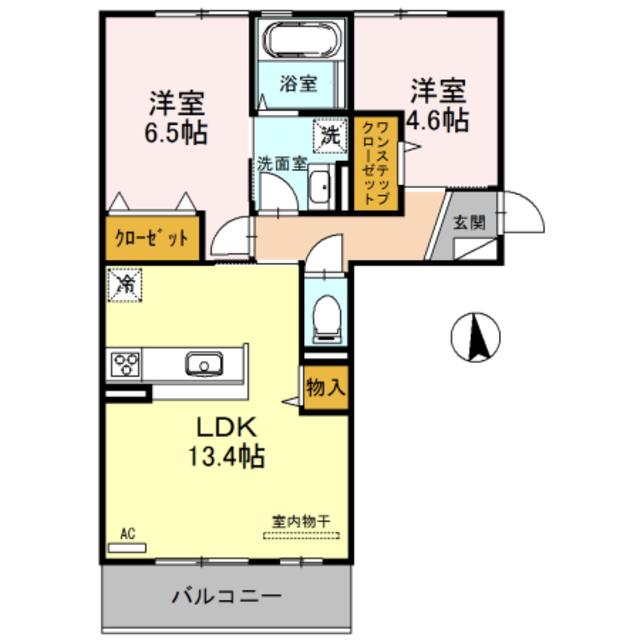 ビスターレ(2LDK/2階)の間取り写真