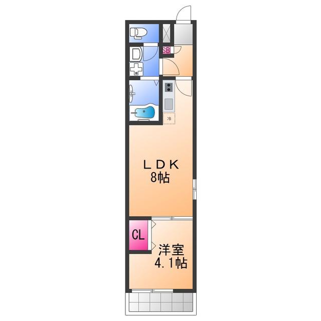 KS ノース PLASE(1LDK/3階)の間取り写真