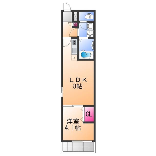 KS ノース PLASE(1LDK/3階)の間取り写真