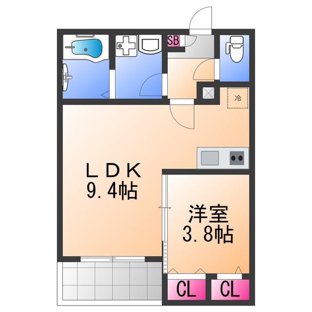 ジーメゾン高石リュクス(1LDK/1階)の間取り写真