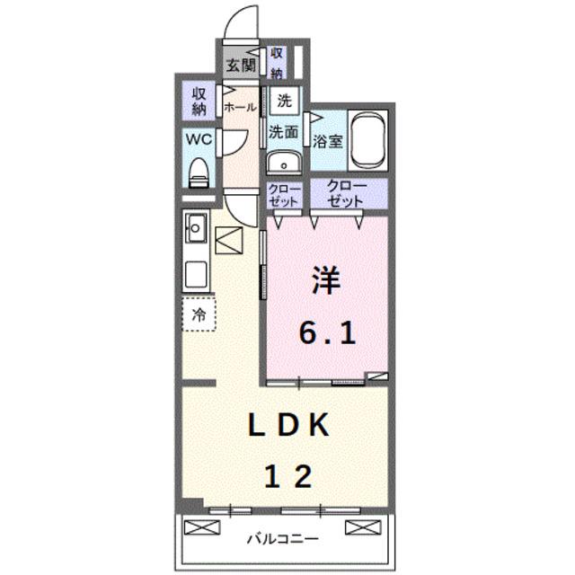 ベル ハイネス(1LDK/2階)の間取り写真