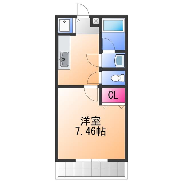 ディア コート高松(1K/2階)の間取り写真