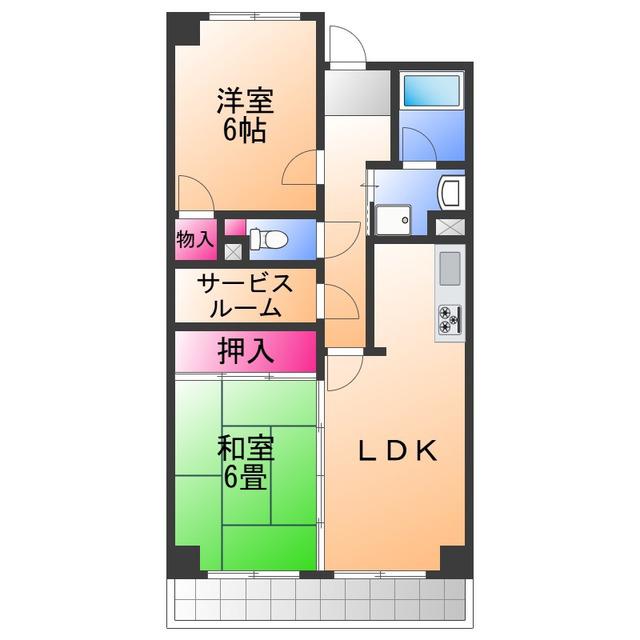 ロサノ・S・北豊中(2SLDK/3階)の間取り写真