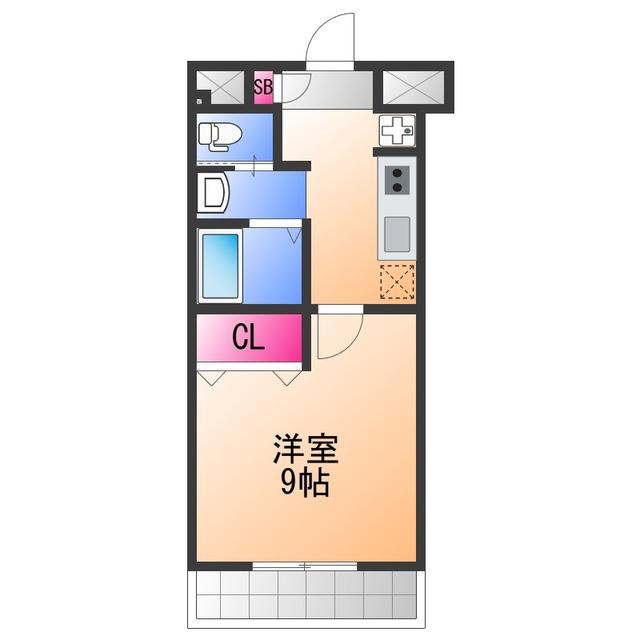 FELIZ高石(1K/3階)の間取り写真
