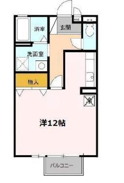 セジュール藤井A棟(ワンルーム/1階)の間取り写真