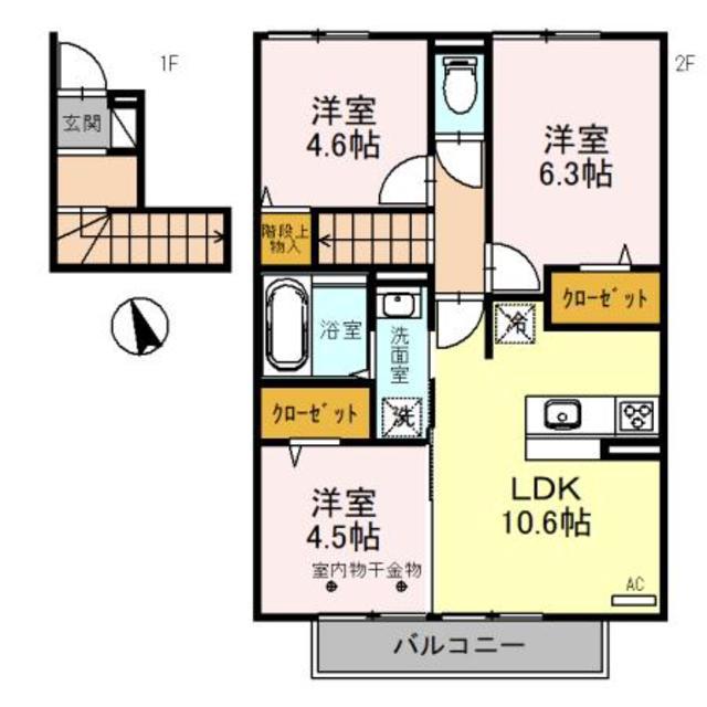 T-ROOM(3LDK/2階)の間取り写真