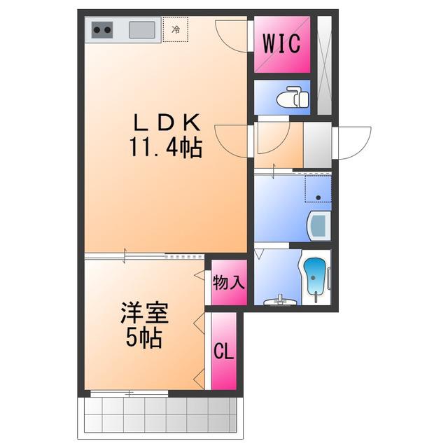 フジパレス リーブズテラス(1LDK/2階)の間取り写真