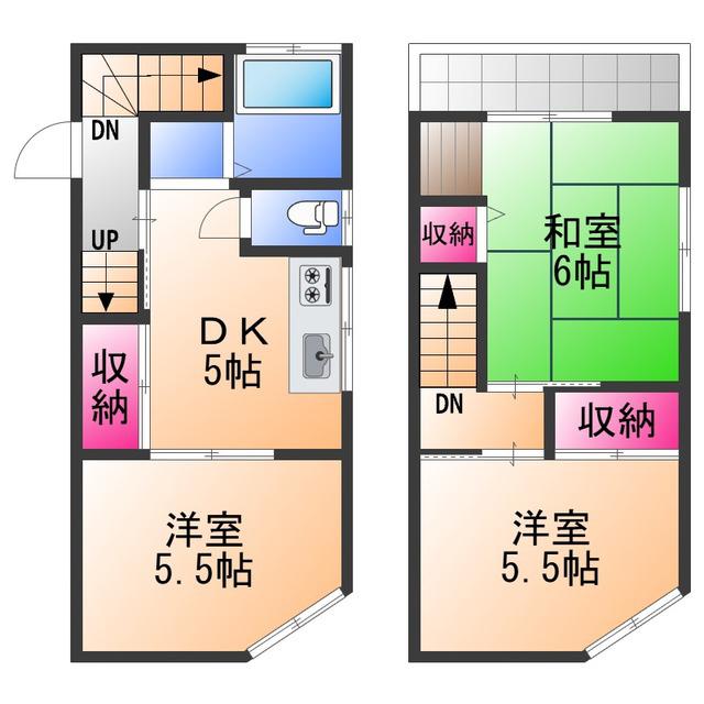阪和線 信太山駅 徒歩8分 3階建 築47年(3DK)の間取り写真