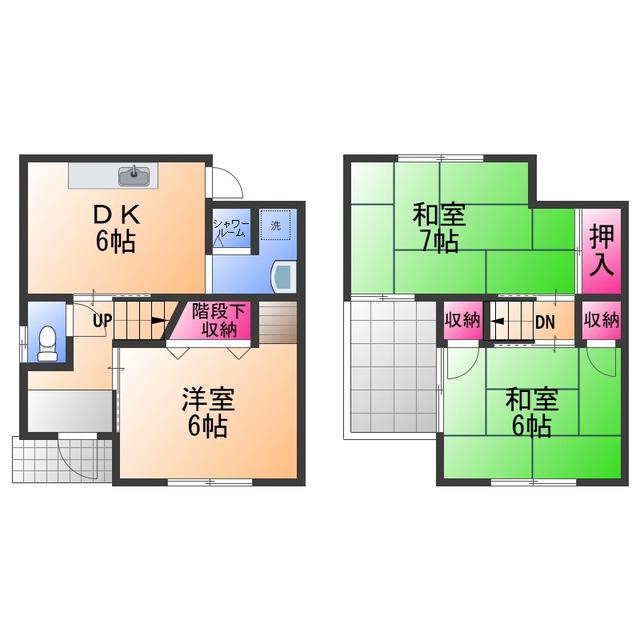 阪和線 東貝塚駅 徒歩10分 2階建 築48年(3DK)の間取り写真